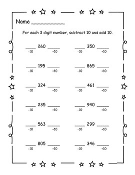 Leveled Skip Counting by 10 worksheets by The Whirled P's | TpT