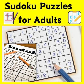 Preview of Leveled Sudoku Puzzles Games - Grid Puzzles & Sudoku Puzzles, Adults - PRINTABLE