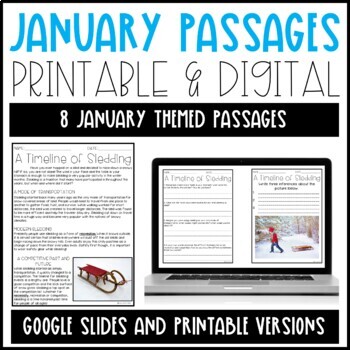 Preview of Leveled Text: January Reading Passages