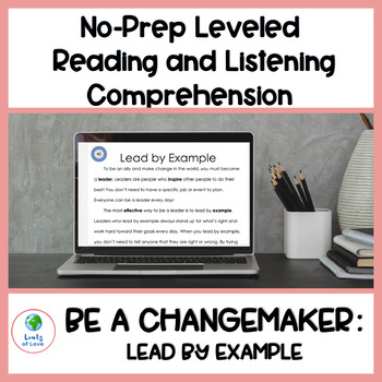 Preview of Leveled Texts for ESL Reading Comprehension: Be an Ally Lead by Example