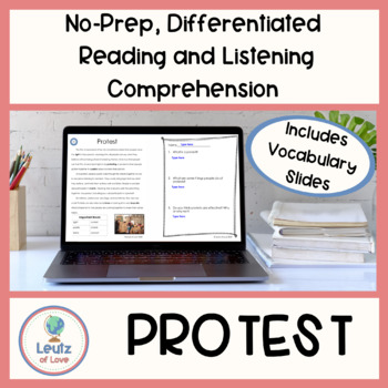 Preview of Leveled Texts for ESL Reading Comprehension: Be an Ally Through Protest