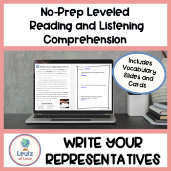 Preview of Leveled Texts for ESL Reading Comprehension: Be an Ally & Write Representatives