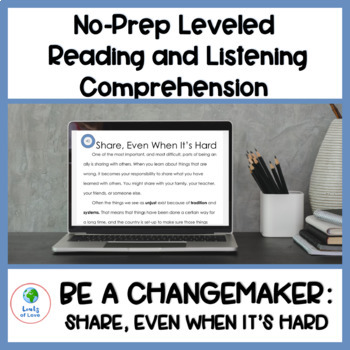 Preview of Leveled Texts for ESL Reading Comprehension: Be an Ally and Share What You Know