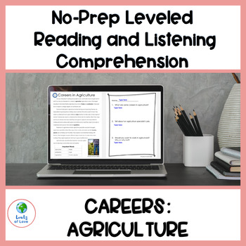 Preview of Leveled Texts for ESL Reading Comprehension: Careers in Agriculture