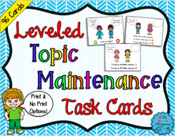 Preview of Leveled Topic Maintenance Task Cards