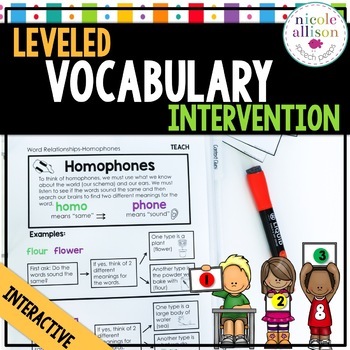Preview of Leveled Intervention for Vocabulary {Printed Edition}