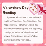 Levelled Valentine's Day Reading (A2-B1) + Pre- and Post-R
