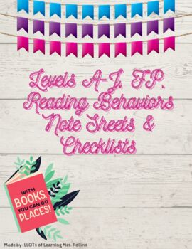 Preview of Levels A-J, FP, Note Sheets & Checklists