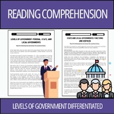 Levels of Government Differentiated Reading Comprehension 