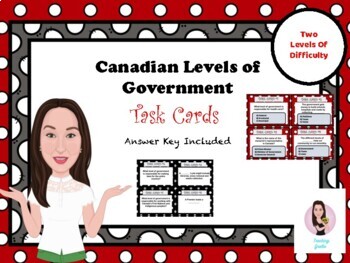 Preview of Levels of Government. Task Cards. Canada.