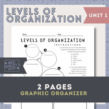 Preview of Levels of Organization - Anatomy Unit 1 Body Plan and Organization