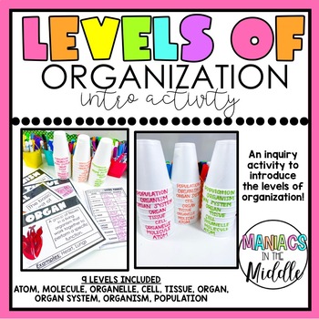 Preview of Levels of Organization Introduction Activity