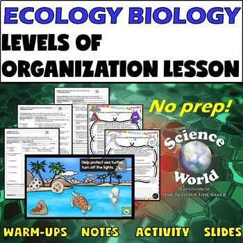 Preview of Levels of Organization Lesson | Ecology Unit Biology Notebook | Middle School