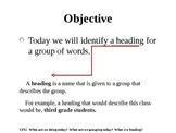 Levels of Specificity - Headings Powerpoint