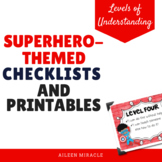 Levels of Understanding Checklist and Printables {Superher