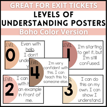 Preview of Levels of Understanding Posters Boho Colors