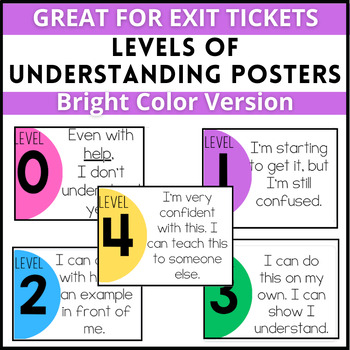 Preview of Levels of Understanding Posters Bright Colors