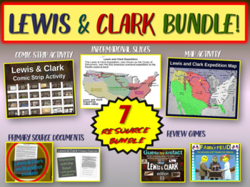 Preview of Lewis & Clark Bundle (map activity, comics, PPT, primary sources, games, & more)