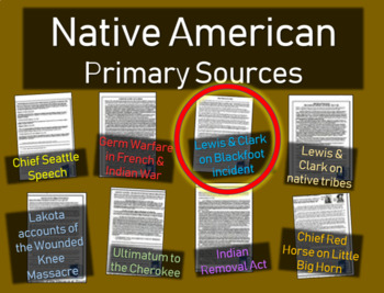 Preview of Lewis & Clark Journal (Blackfoot) - Native American Primary Source w guiding Qs