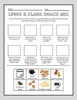 Preview of Lewis & Clark Snack Mix Comprehension