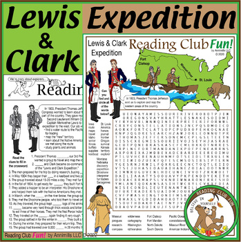 Preview of Lewis & Clark United States Expedition - Two Page Activity Set + Word Search