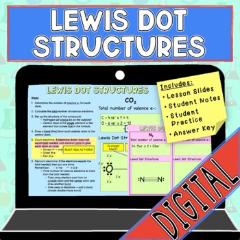 Preview of Lewis Dot Structure: Lesson, Student Notes, Practice, and Answer Key