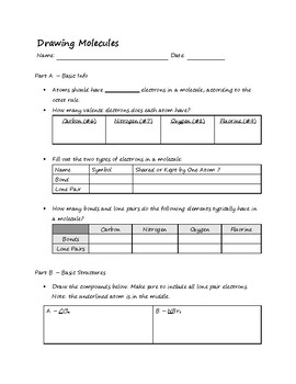 Lewis Dot Structures - Intro Worksheet by Dynesse Saling | TpT
