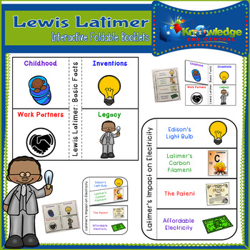 Preview of Lewis Latimer Interactive Foldable Booklets - Black History Month