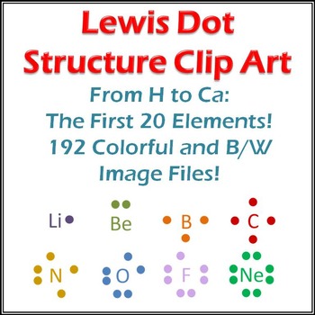 Preview of Lewis Structure Clip Art: 20 Elements, Dots, and Atoms!