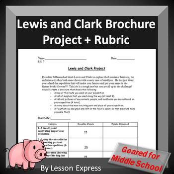 Preview of Lewis and Clark Brochure Project and Rubric