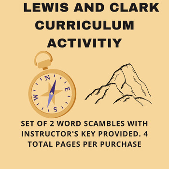 Preview of Lewis and Clark Curriculum: Lewis and Clark Lesson Plan Animal Word Scrambles