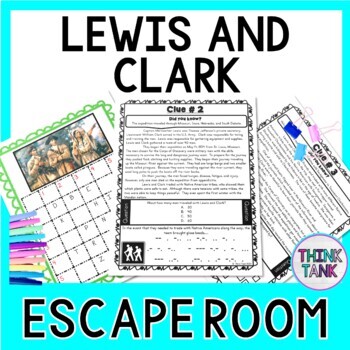 Preview of Lewis and Clark ESCAPE ROOM Activity - Thomas Jefferson