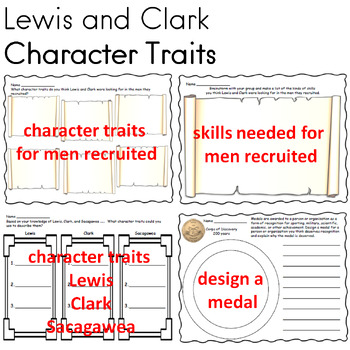 Preview of Lewis and Clark Character Traits