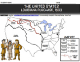 Lewis and Clark Expedition (Map) (1803) Louisiana Purchase