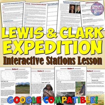 Preview of Lewis and Clark Expedition Stations Lesson: Map, Reading, Project Activity