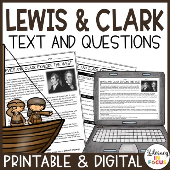 Preview of Lewis and Clark Expedition | Text and Worksheet | Printable and Digital Activity
