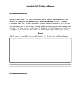 Lewis and Clark Expedition Worksheets by 2nd Chance Works | TpT