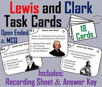 Preview of Lewis and Clark Task Cards Activity (Westward Expansion Unit: Manifest Destiny)