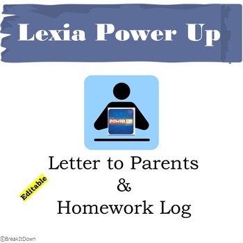 Preview of Lexia Power Up Home Communication and Homework Log (Editable)