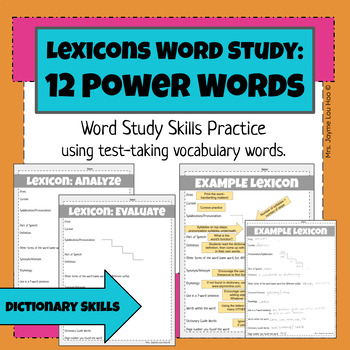 Preview of Lexicons: 12 Power Words for Test-Taking Vocabulary