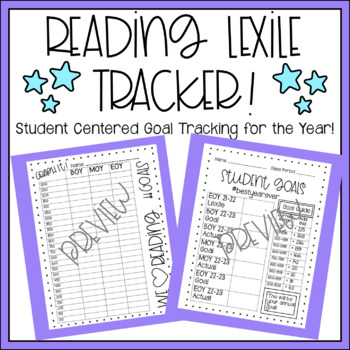 Preview of Lexile Reading Level Tracker | Student Reading Goals | Progress Monitoring