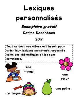 Preview of Lexiques personnels: les voyelles