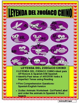 Preview of Leyenda de Los Animales del Zodíaco Chino-Spanish II/AP-Cardinal Spanish Numbers