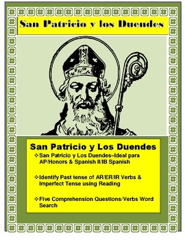 Preview of Leyenda de San Patricio y Los Duendes- Spanish II/AP-Preterite-Distance Learning