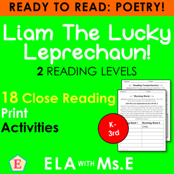 Preview of Liam The Lucky Leprechaun | Close Reading | PDF |