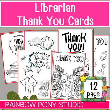 Preview of Librarian Appreciation Day Thank You Cards | Librarian Thank You Cards