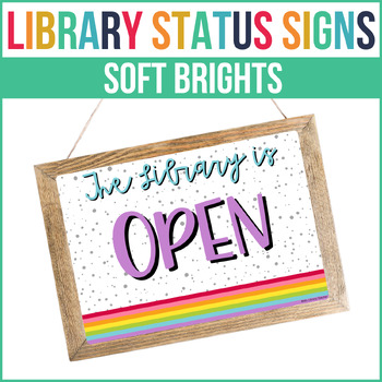 Preview of Librarian Location Signs | Soft Brights | EDITABLE