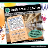 Librarian Retirement Invitation and Refreshment Table Labels