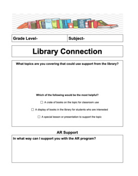 Preview of Librarian to Teacher Collaboration Form