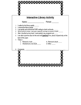 Preview of Library Activity